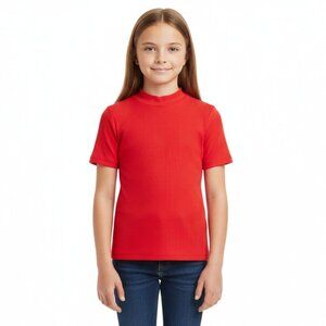 Cat & Jack Girls Red Short‑Sleeve Shirt – Youth Size 8/10